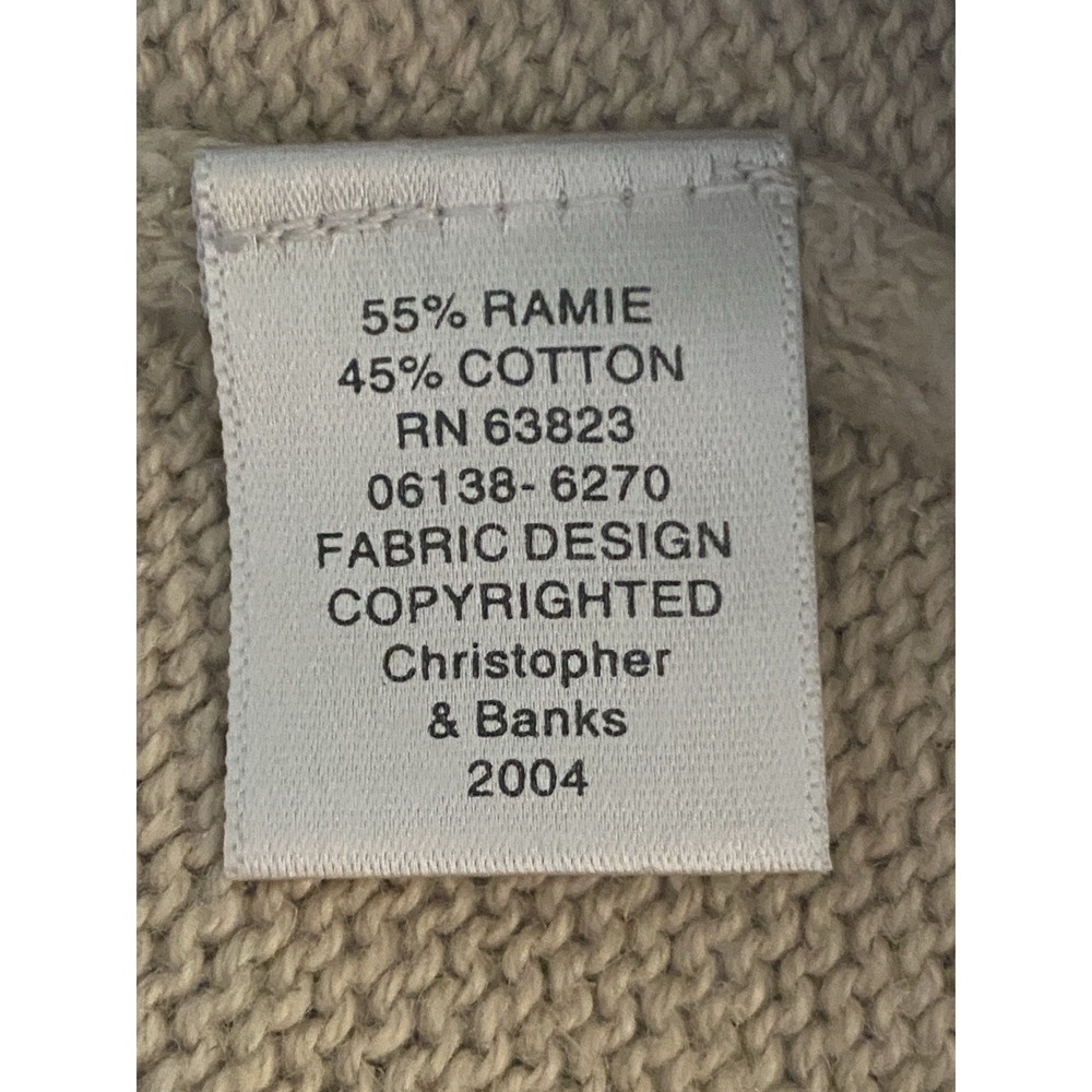 VTG Giraffe Button Black & Camel Color Block Cardigan Christopher & Banks Sz S - Picture 5 of 5